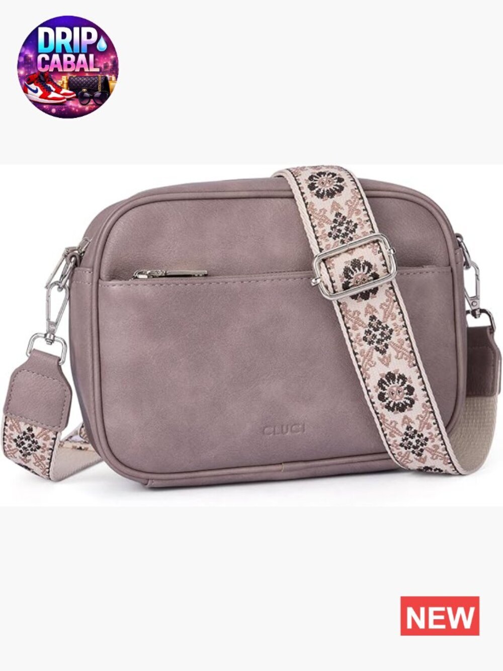 Crossbody Bag with Adjustable Wide Strap Faux Leather Women's Purse